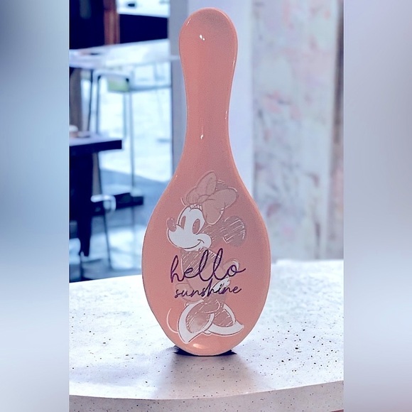 Disney Minnie Mouse Spoon Rest Ceramic Hello Sunshine NWT Mid Century Pink Coral - Picture 11 of 16